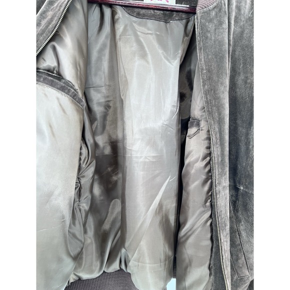 Vintage Himalaya 100% Leather 2X BIG Suede Bomber Jacket Chocolate Brown - Picture 8 of 11